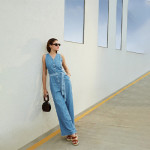 Blue Denim Pure Cotton Basic Jumpsuit