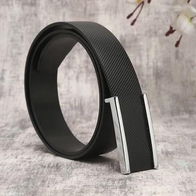 Men Black Leather Belt