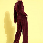 Women Burgundy Velvet Basic Jumpsuit