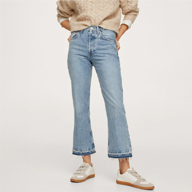 Women Blue Flared Light Fade Jeans