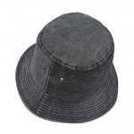 Unisex Charcoal Black Solid pure cotton Bucket Hat