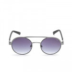 Unisex Black Lens & Gunmetal-Toned Round Sunglasses with UV Protected Lens