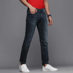 Men Navy Blue Slim Fit Mid-Rise Light Fade Stretchable Jeans