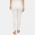 Women White Solid Thermal Bottoms