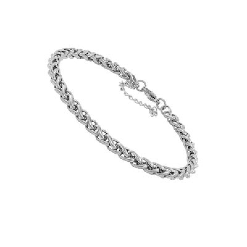 Men Silver-Toned Silver-Plated Link Bracelet