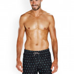 Men Black Printed Swim Bottoms