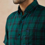 Men Green Tartan Checks Checked Casual Shirt