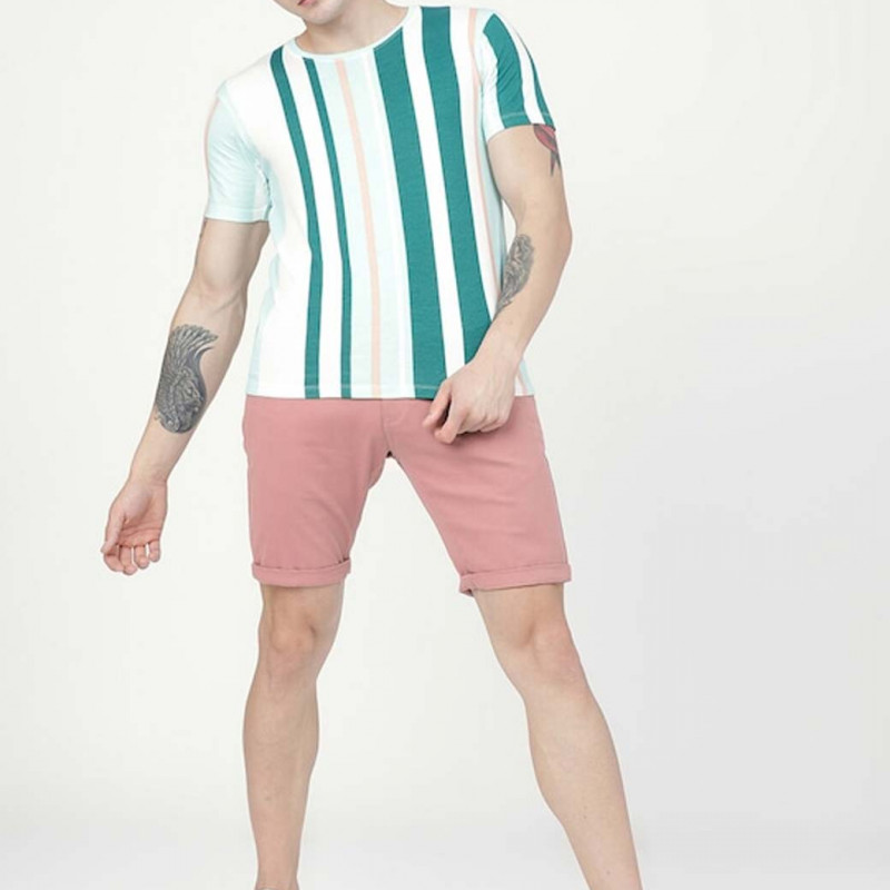 Men Pink Solid Slim Fit Regular Shorts