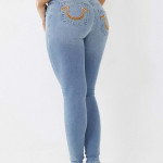 Women Blue Lean Skinny Fit Low Distress Light Fade Jeans